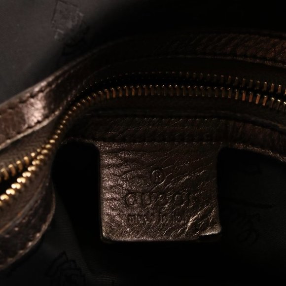 GUCCI $1595 Hysteria Metallic Bronze Leather Gold Hardware Tote Bag - Picture 9 of 10